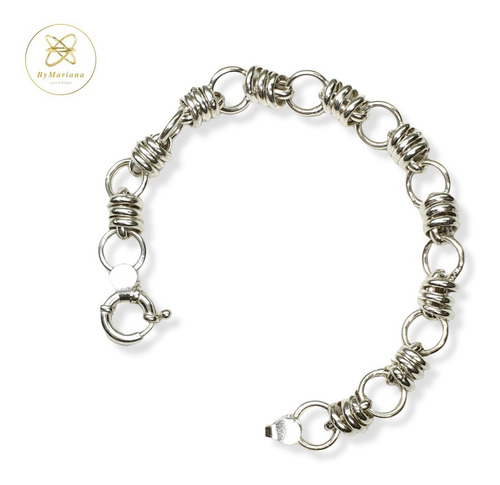 Imagen 1 de 7 de Pulsera Plata Argollas Redondas Chicas Y Grandes