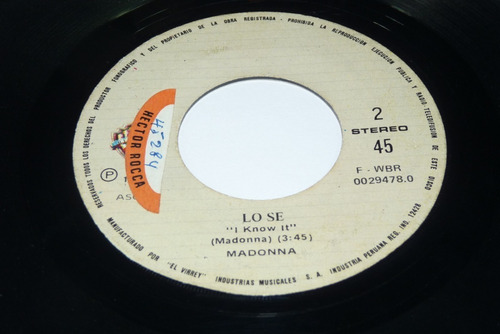 Jch- Madonna Feriado / Lo Se Rock 45 Rpm