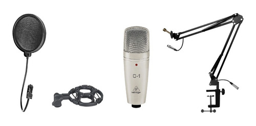 Behringer C1 Microfono Condensador Antipop Soporte Araña Kit