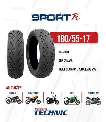 Par Pneu Z750 Z800 120/70-17 180/55-17 Technic Sport R