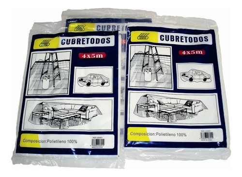 Plástico Protector Impermeable Cubre Todo 4x5 Metros