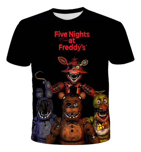 Llamativa Camiseta Con Divertido Oso De Juguete Five Nights