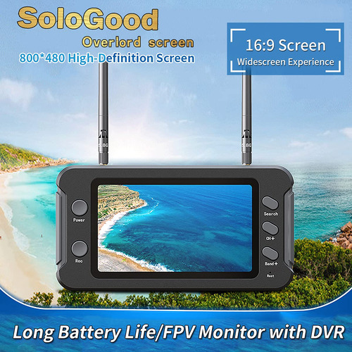 Monitor Fpv Sologood De 4,3 Pulgadas Con Dvr De 5,8 Ghz, 40