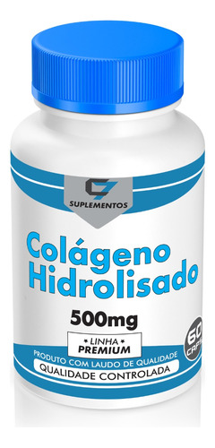 Colágeno Hidrolisado 500mg 60 Cápsulas 100% Puro