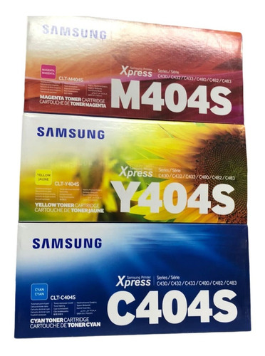 Pack Kit 3 Toner Samsung 404s Bk Y Colores Nuevo Y Facturado