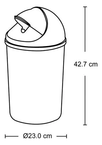 Papelera 10l Tapa Móvil Rimax 6927 -gris