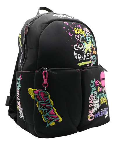 Mochila Cresko Babe Color Negro Diseño De La Tela Lisa