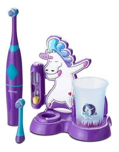 Escova Dente Infantil Giratória Funny Brush Roxo Multilaser