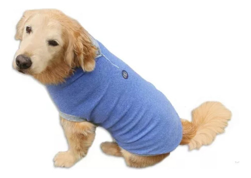 Casaco Roupa Pet Cachorro Médio A Grande Inverno Frio 1 Uni Cor Azul N-09