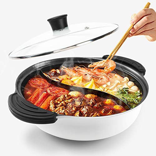 Hot Pot With Divider For Induction Cooker Dual Sided So...