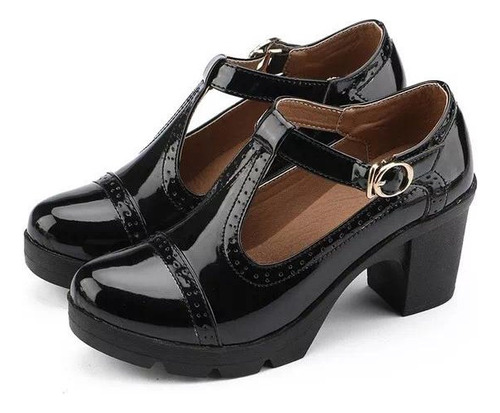 Zapatos Oxford Para Mujer, Plataforma, Cuña, Tacón Medio Con