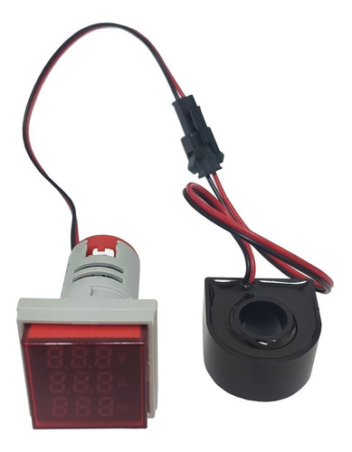 Imagen 2 de 7 de Mini Voltímetro Amperimetro Hz Digital Cuadrado Baw