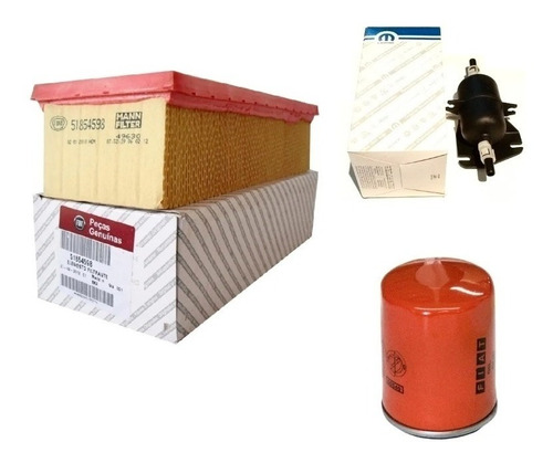 Kit Filtro Aire Aceite Nafta Fiat Nuevo Uno Way 1.4 Original