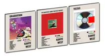 Comprar 3 Cuadros Discografías Kanye West Yeezus, Graduation 30x40cm
