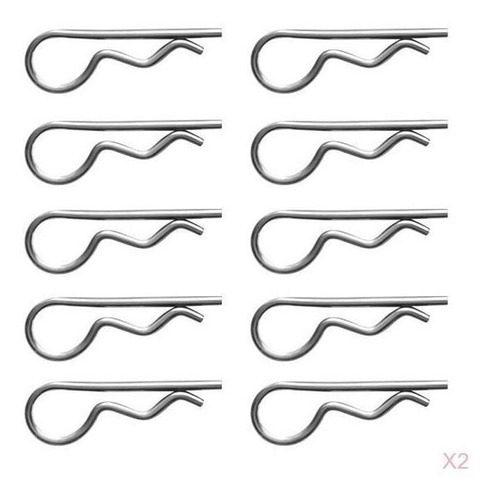 20 Piezas De Acero Inoxidable R Clips Retenedor Enganche