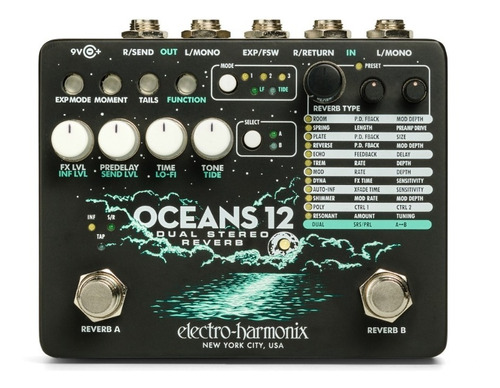 Pedal Electro Harmonix Oceans 12 Reverb Dual Estereo