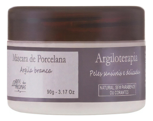 Máscara faciai para pele Arte dos Aromas Máscara Facial Natural De Porcelana E Argila Branca 90g y 90mL