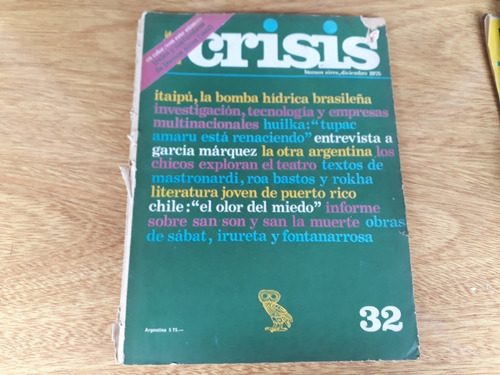 Revista Crisis 32 Garcia Marquez Roa Bastos Itaipu Sabat Rok