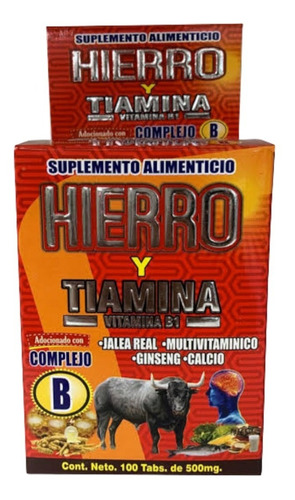 Hierro Y Tiamina, Vitamina B1 Jalea Real 100 Tabs 500 Mg
