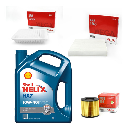 Kit 3 Filtros + 4l Aceite Shell 10w40 Toyota Corolla Wega