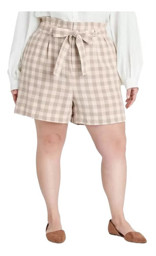 Shorts Paperbag De Tiro Alto - A New Day Talla Plus Size