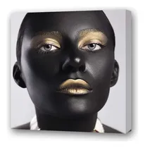 Comprar Cuadro 60x60 Cm Mujer Oro Con Ojos Labios Pintado Joyas
