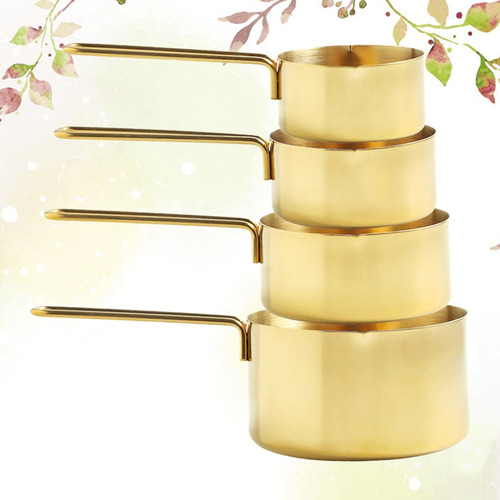 Imagen 5 de 8 de Cuchara Medidora De Acero Inoxidable 4pcs Tazas Medidoras Do
