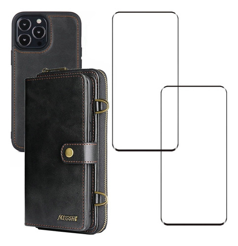 Funda Tipo Cartera Para iPhone 12 11 13 Pro Max Xr X Correa