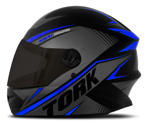 Capacete Protork R8  Fume Azul 60