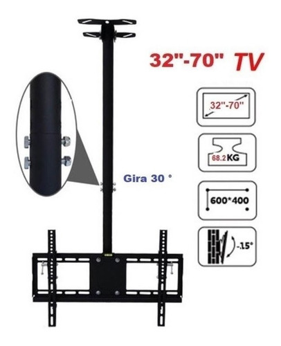 Imagen 5 de 6 de Soporte Para Tv Lcd Led A Techo 32 A 75 68kg / Eshopviña