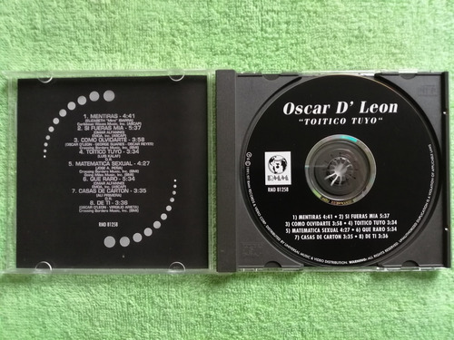 Eam Cd Oscar D' Leon Toitico Tuyo 1994 + Rmm Exito Mentiras