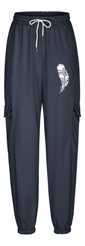 Jogger Completo Con Bolsillo Holgado Con Cintura Elástica Y