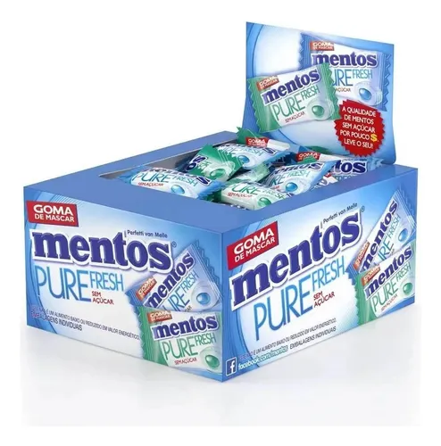Chiclete Mentos Pure Fresh Sortido Caixa C/60 - Perfetti
