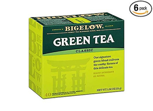 Bigelow Té Verde Clásico Sacos Cajas De 40-count (paquete De