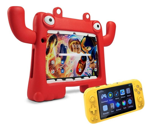 Bundle Tablet Vorago Pad-8-kids 4gb 64gb Android 13 + Arcade Color Rojo