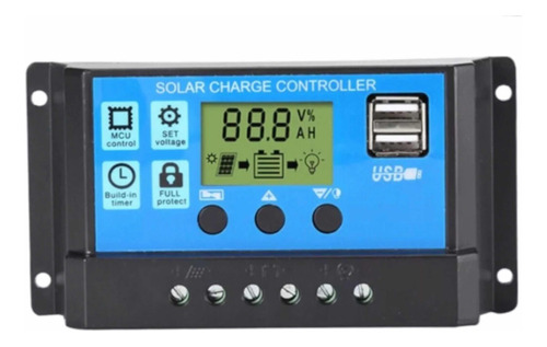 Controlador De Carga Painel Solar 20a Regulador 12v 24v Ad20