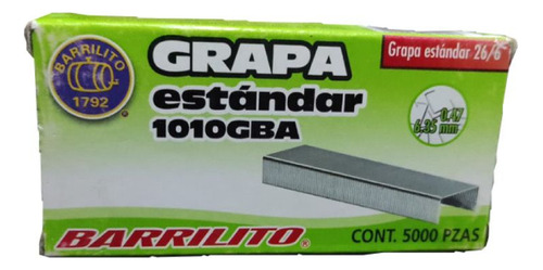 Grapa Estándar 1010gba Barrilito 5000 Piezas