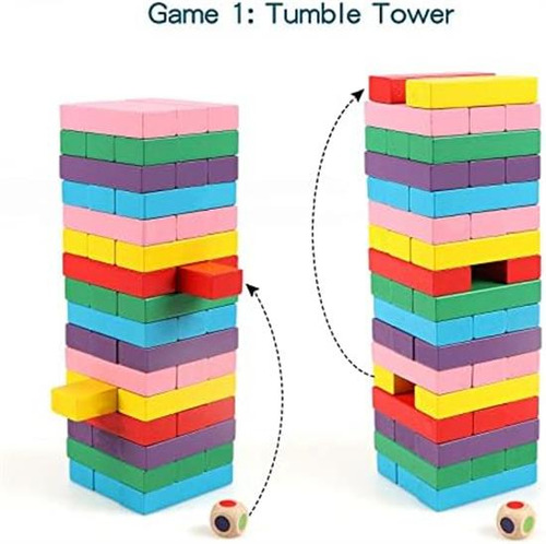Juego De Mesa Canuan Bloques De Madera Apilados
