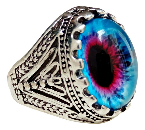 Anillo Clásico Ojo Del Mal Color Plata Gótico Hombre Y Mujer