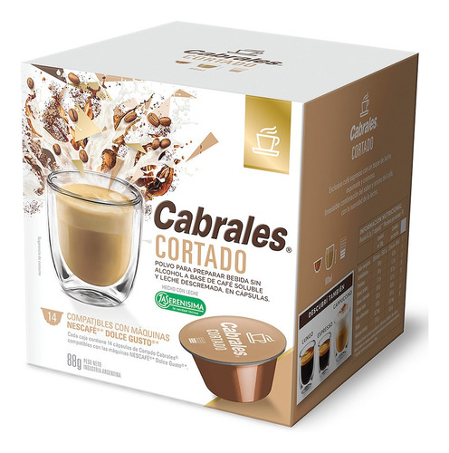 Cafe Capsulas Cabrales Cortado Dolce Gusto