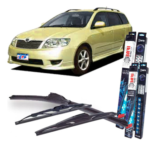 Kit 3 Escobilla Aerodinam P/ Toyota Corolla Fielder 02/08 3u