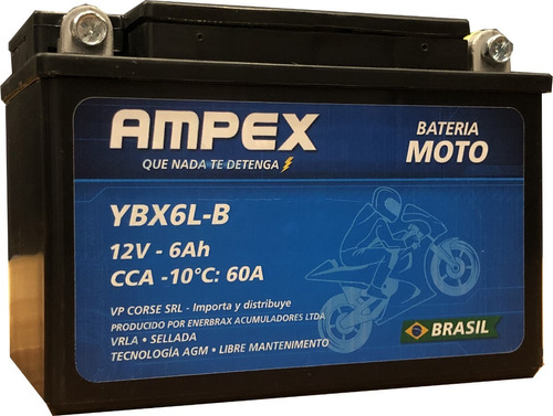 Bateria Para Moto Sellada , Ybx6l-b 6ah Made In Brasil