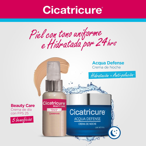 Cicatricure Beauty Care Crema + Acqua Defense Noche