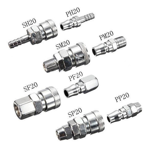 9 Pcs Conector Neumático Acoplamiento Acoplador De
