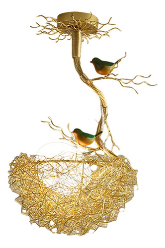 Lámpara De Techo Con Decoración De Pájaros Luz Cálida B