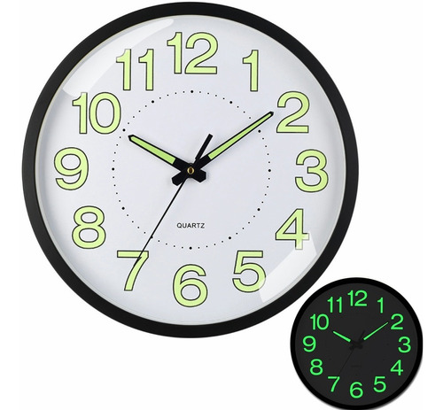 Reloj De Pared,30 Cm Grande Moderno Luminoso Reloj De Pared