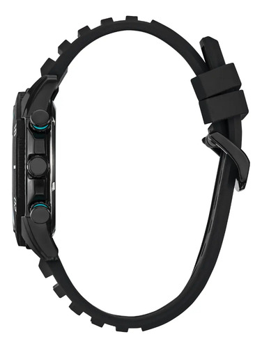 Reloj Citizen Brycen At258702e Para Hombre. Correa Negro Bisel Negro Fondo Plateado