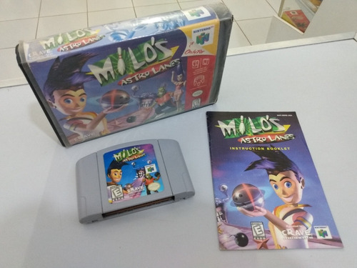 Milo's Astro Lanes P/ Nintendo 64 N64 Caixa Locadora Manual
