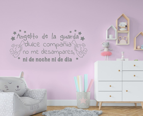 Vinilo Decorativo Infantil Oracion Angel De La Guarda 45x100