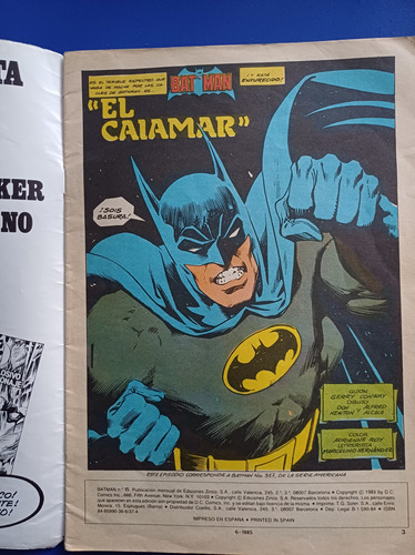 Set De 2 Revistas Comic Batman Ed España 1983 (Usado)